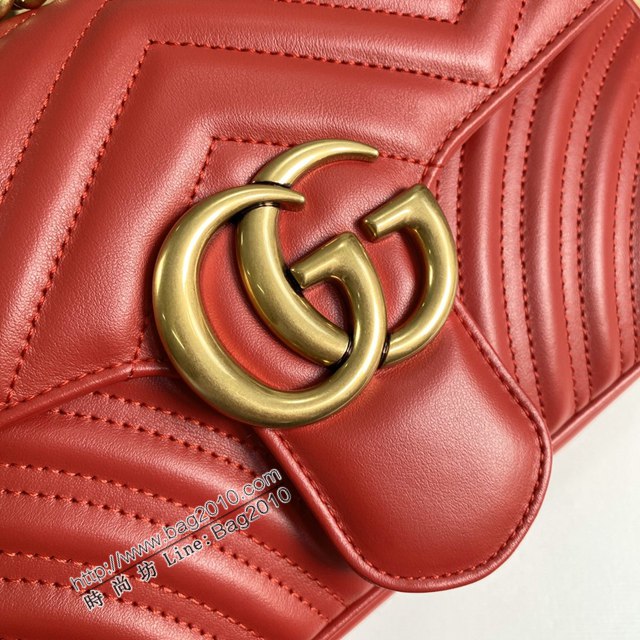 Gucci新款原廠皮女包 古馳Marmont系列小號鏈條肩背包 Gucci經典款斜挎女包 443497  ydg3140